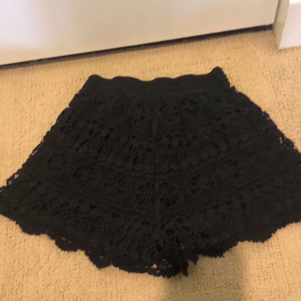 black crochet shorts
